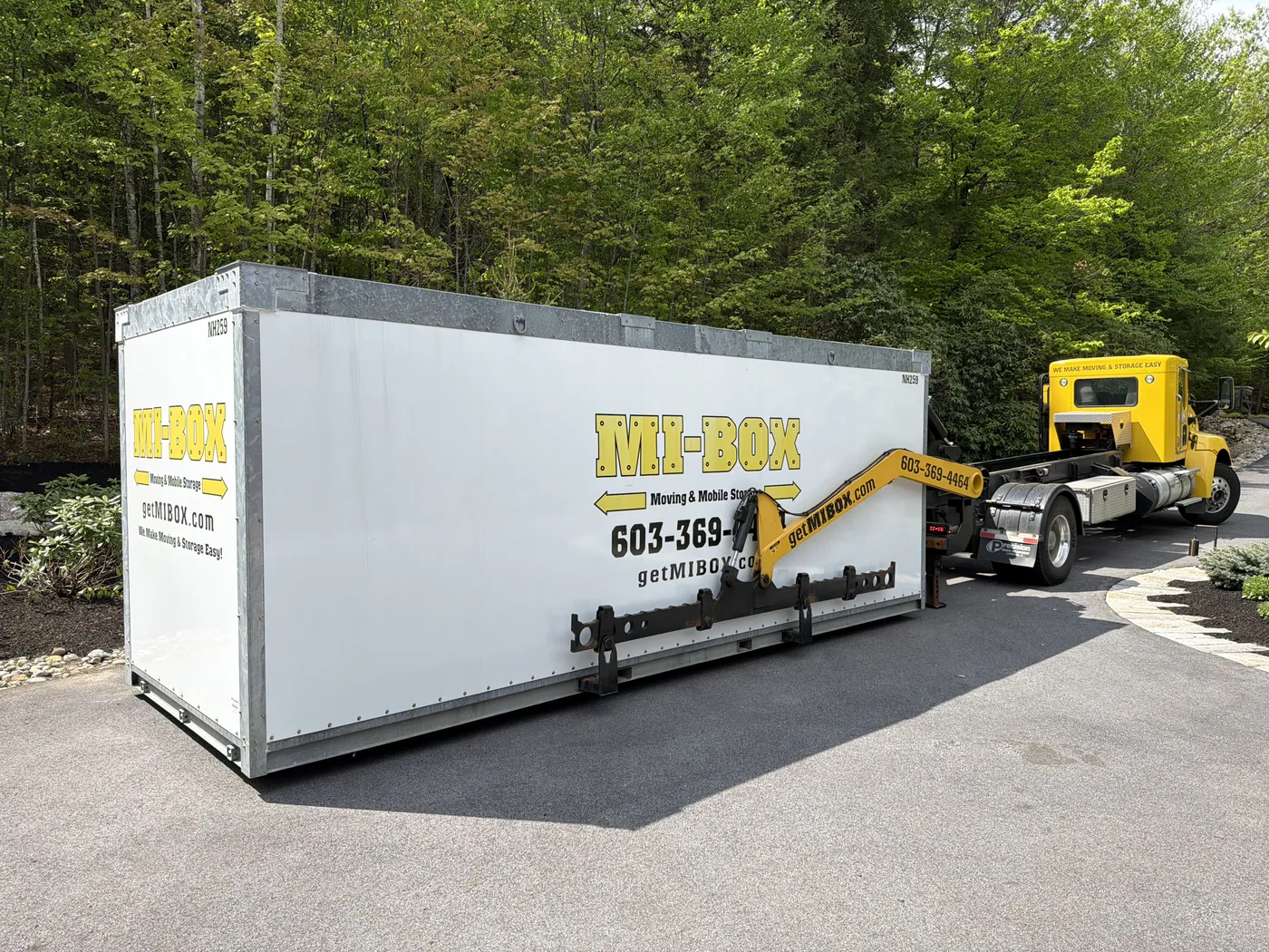 MI-BOX storage container at a Lake Winnipesaukee construction project in Meredith NH