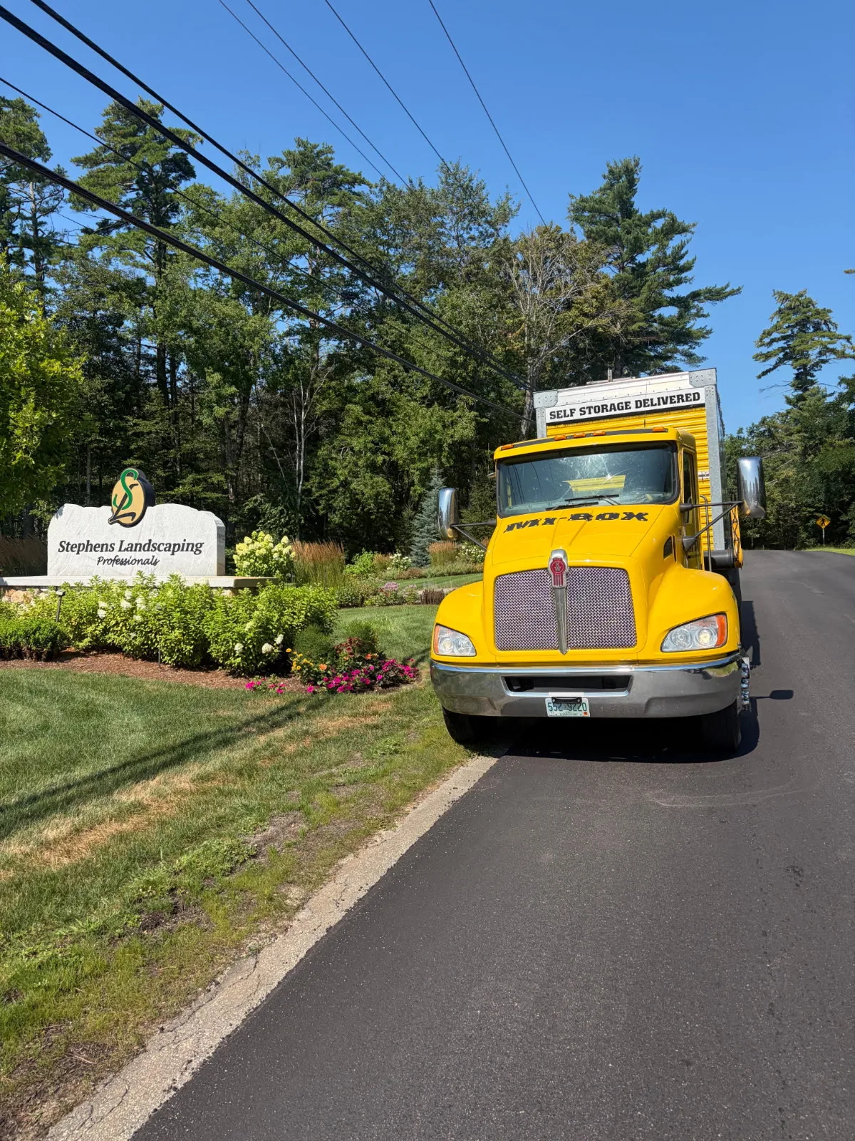 MI-BOX portable storage container delivered for a New Hampshire landscaping company